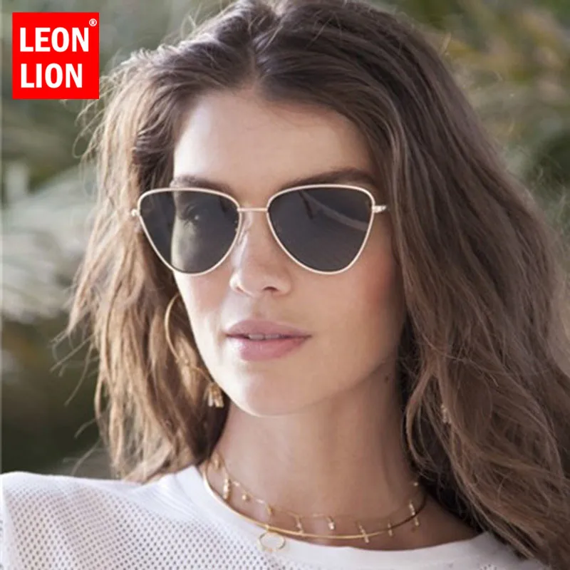 

LeonLion 2021 Vintage Cateye Sunglasses Women Luxury Alloy Mirror Eyeglasses Outdoor Street Beat Oculos De Sol Gafas UV400