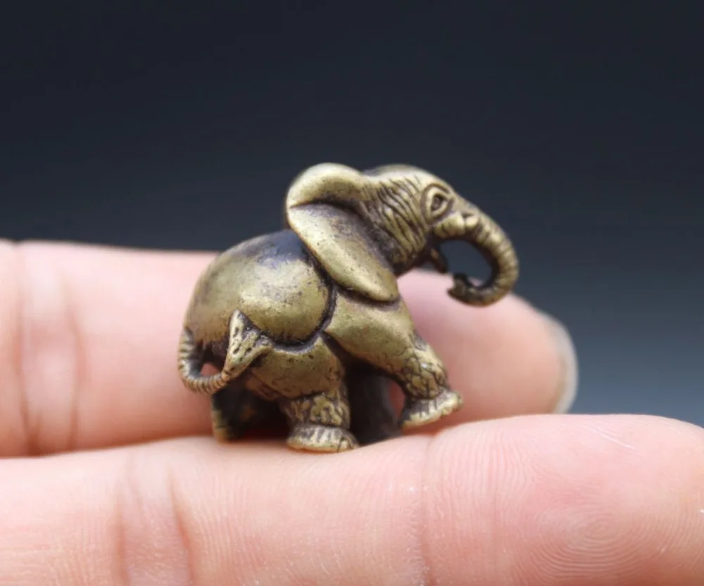 Китайская Статуэтка-Слон из чистой бронзы 3 см | Дом и сад