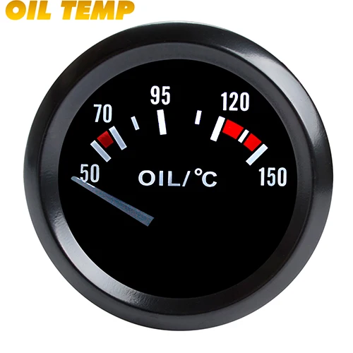 OIL TEMP Автомобильный манометр " 52 мм Температура воды Температура масла пресс топлива Вольт Калибр автомобиля метр Черный корпус 12 в автомобиль - Цвет: OIL TEMP