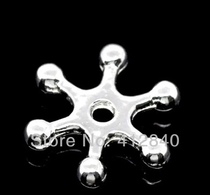 

Free Shipping ! 8mm Silver Plated Snowflake Spacer Beads Findings