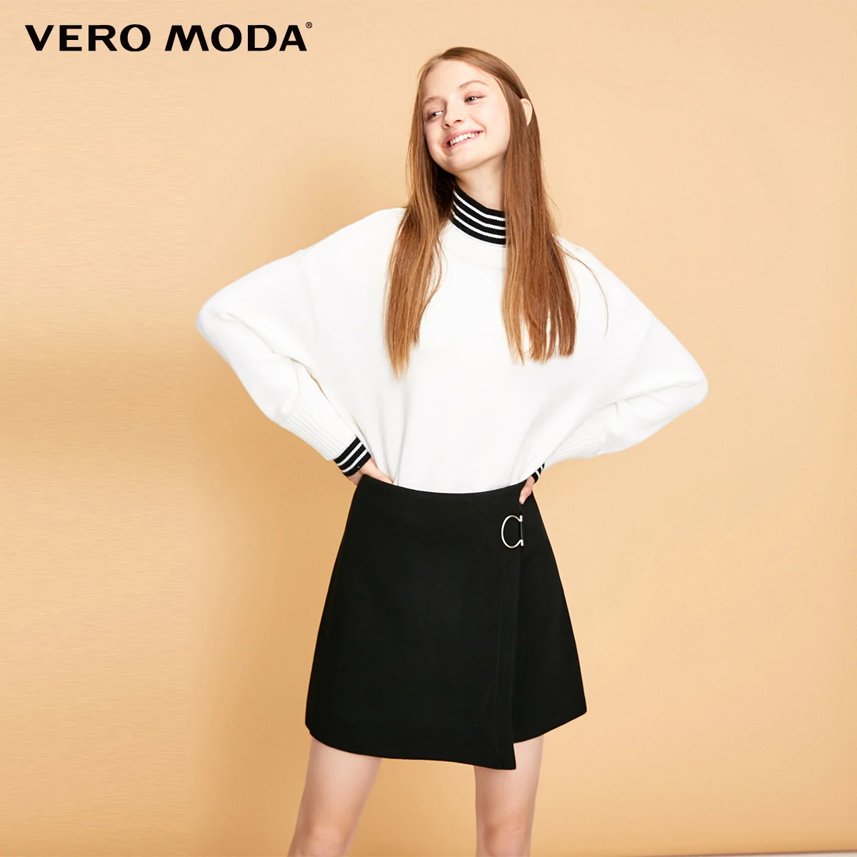 Vero Moda юбка женская Новая женская однотонная Пряжка металлические пуговицы Мини Короткая юбка | 318416519