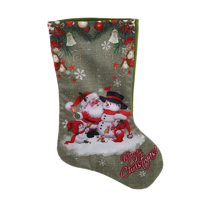 Рождественские чулки s тканевые маленькие сапоги с рождественским принтом