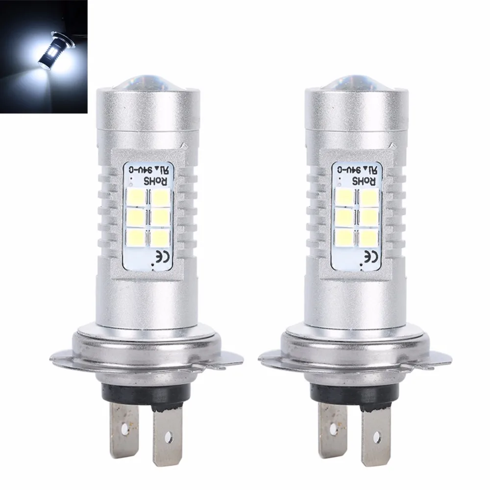 Светодиодная автомобисветильник лампа H7 21 Вт 12 В белая 6500K 2835 Smd светодиод s линзы
