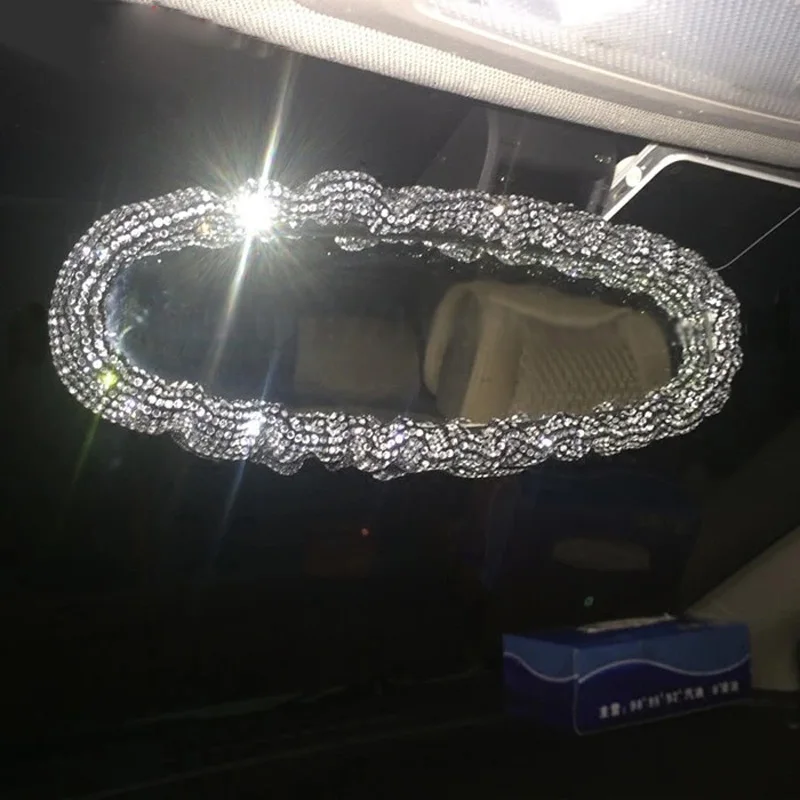 Алмазная Автомобильная крышка зеркала заднего вида тянущийся кристалл авто