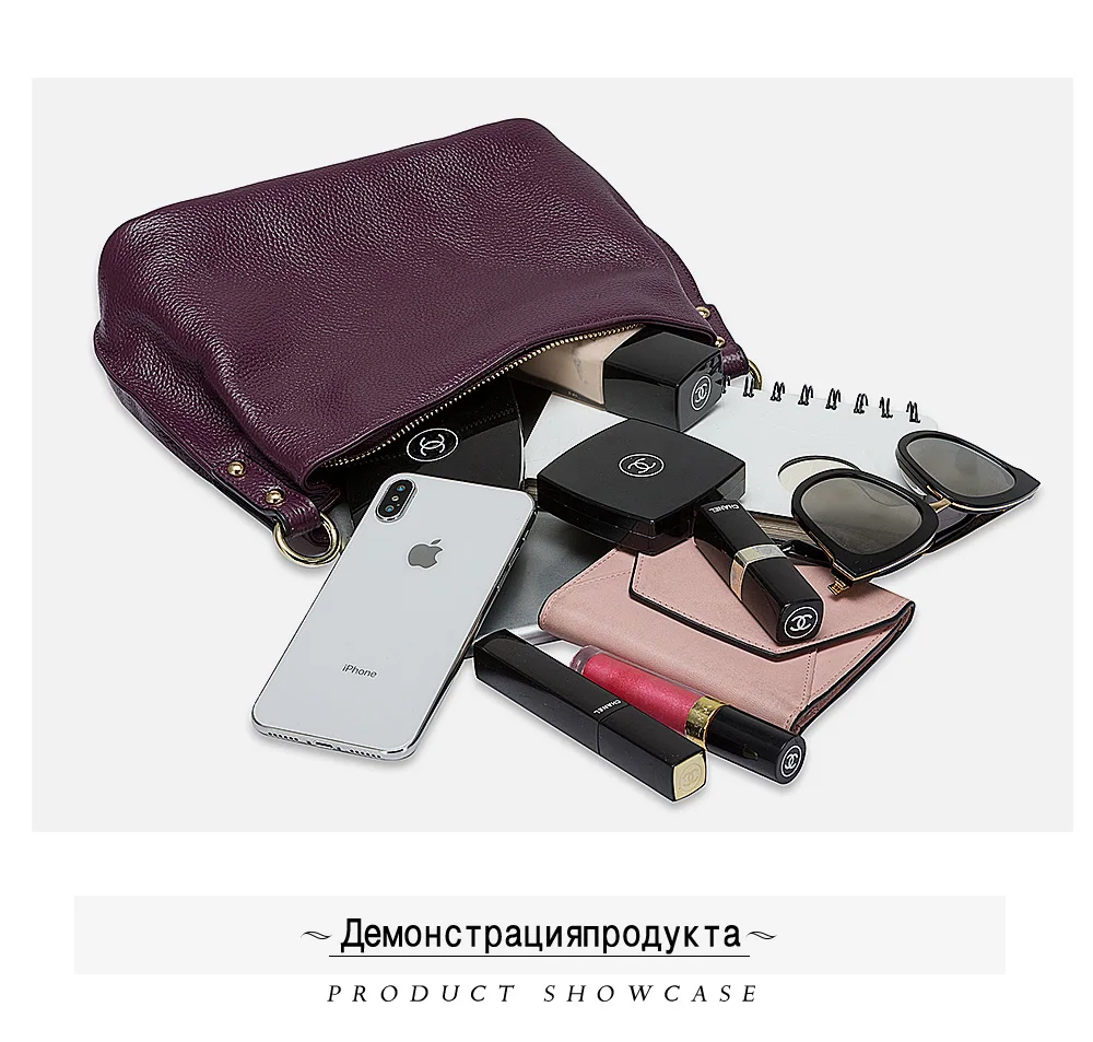 Zency натуральная кожа Дамская Сумочка Хобо Женская сумка через плечо Очаровательная фиолетовая дамская сумочка через плечо модные сумки через плечо качество А