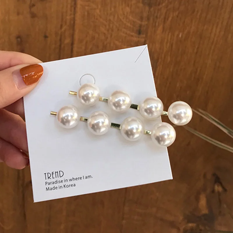 Милая модная заколка для волос Gilr с золотыми жемчужинами винтажная жемчужная