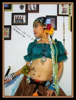 ats belly dance renaissance crop top pirate wench gypsy fairy costume peasant tribal choli t26 t31