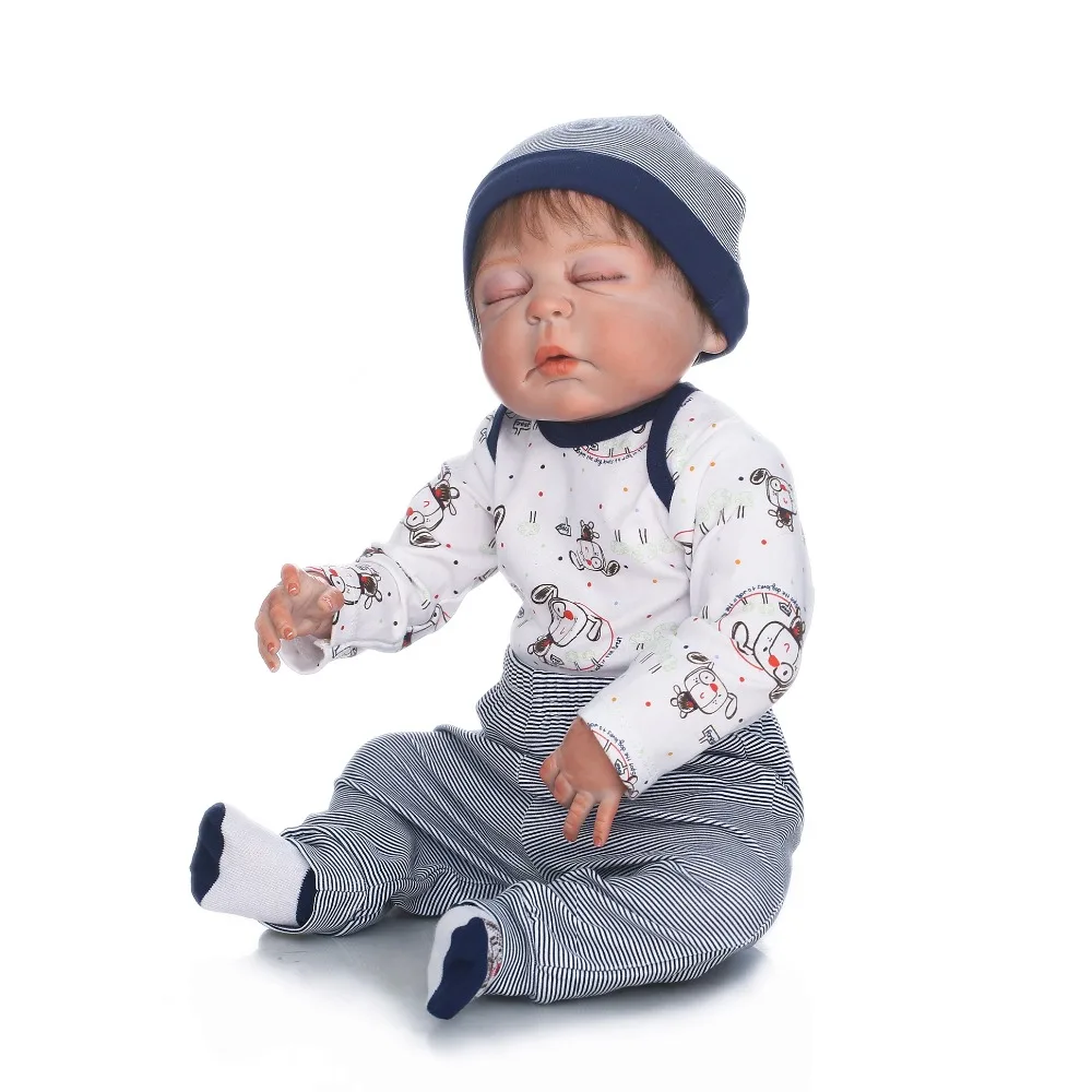 Силиконовая кукла Reborn Baby 55 см 22 дюйма Реалистичная для новорожденных с закрытыми