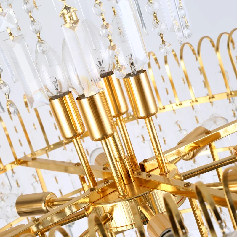 Modern Crystal Chandelier American Gold Chandeliers Lighting Fixture Home Indoor Dining Room Hotel Hall Lobby LED Lamps | Освещение