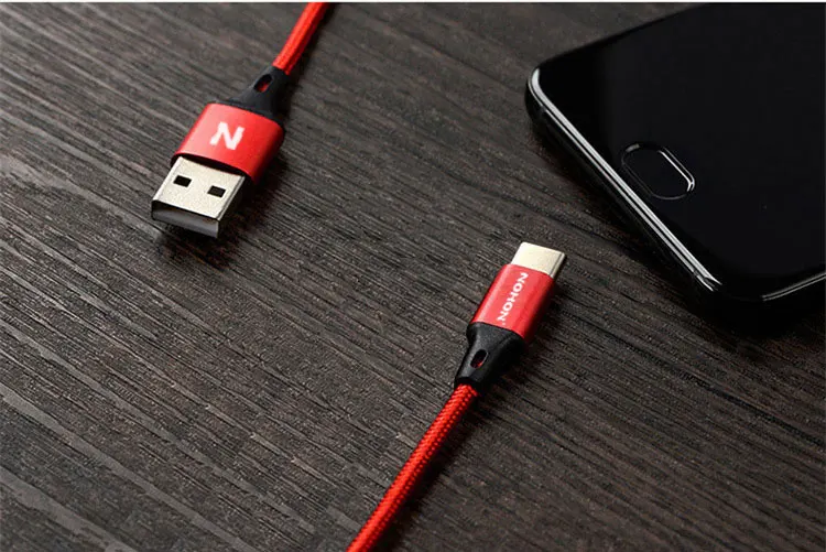 NOHON нейлоновый 1 м usb type C кабель для быстрой зарядки USB C кабель для передачи данных type-c USB-C для samsung S8 S9 Note 9 8 Xiaomi Mi8 Mi6