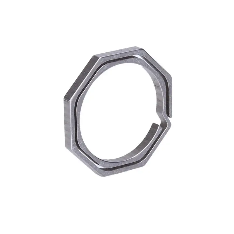 Titanium 1 шт. 30 мм брелок EDC для наружного кемпинга походный инструмент титановый TC4 Ti брелок восьмиугольная подвесная пряжка брелок для ключей с ЧПУ - Цвет: Titanium