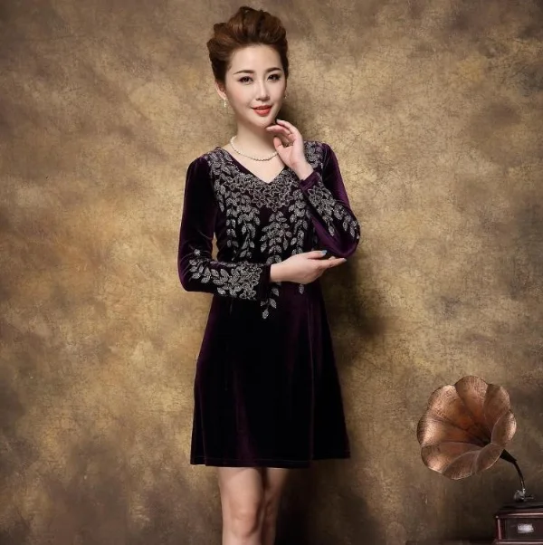 Мода Vestidos Invierno 2019 осень плюс Размеры женская одежда Robe Femme бриллиантами платье