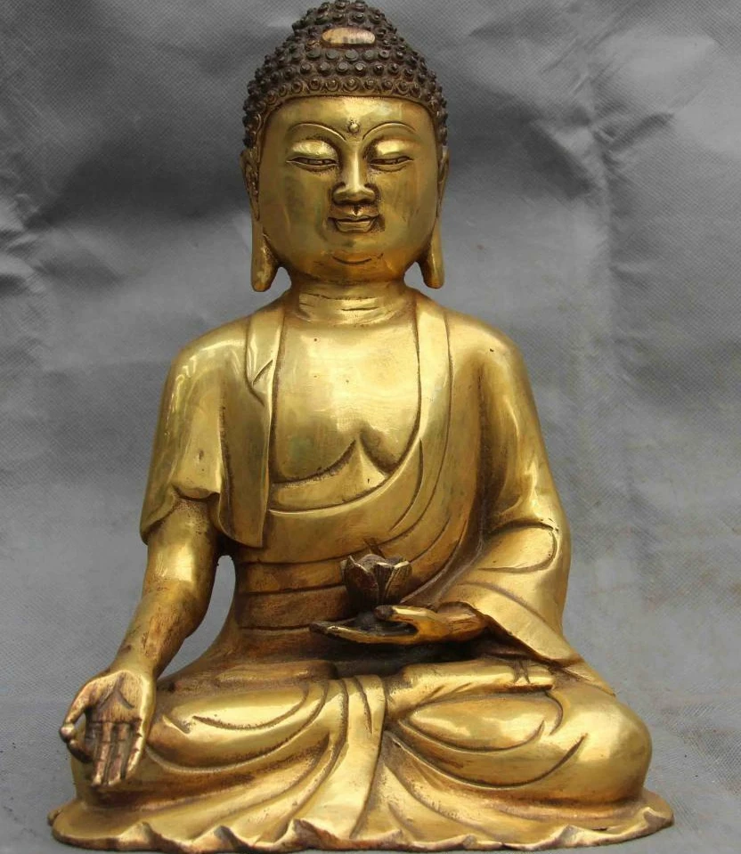 

Тибетский буддистский храм Медь бронзовая позолота Шакьямуни, татхагата статуя Будды рулай