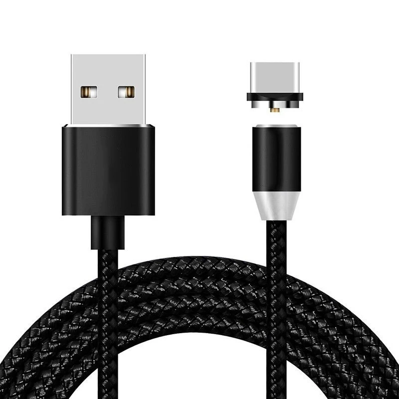 Магнитный usb-кабель для зарядки Micro Usb type C Магнитный кабель для iPhone XS 7 8 Xiaomi Mi9 sony Xperia 10 Plus кабели для мобильных телефонов - Цвет: Black