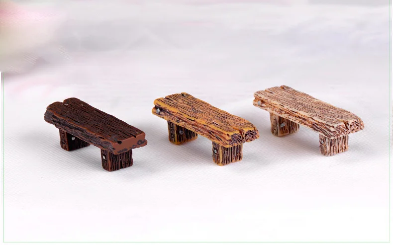 1 шт. Длинная Деревянная Скамья миниатюрная Статуэтка Сказочный Сад DIY Аксессуары Украшение для кукольного домика Мультяшные модели животных пластиковые игрушки для девочек
