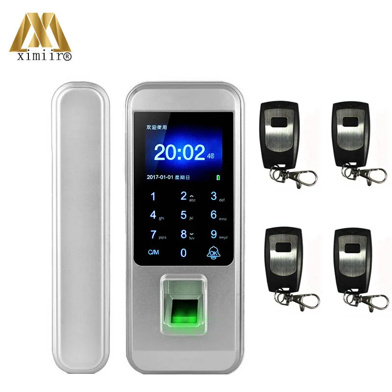 remote control x 4 Умный дверной замок без ключа с пультом дистанционного управления для домашнего офиса, Бескаркасный стеклянный дверной XM-300 контроля доступа - Цвет: remote control x 4