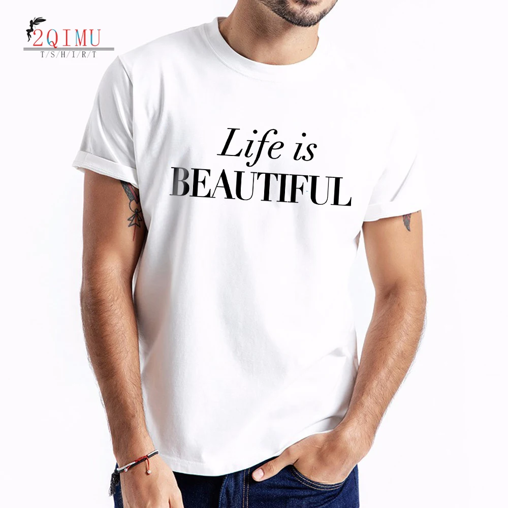 2QIMU мужская одежда 2019 футболка в стиле хип хоп уличная мода летняя трендовая с