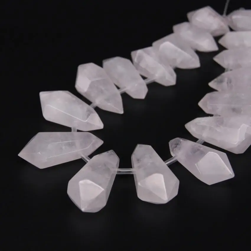 Большие бусины из натурального белого кварца с отверстием сверху 15 5 Дюймов