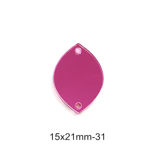 15x21mm 20-50 шт розовые специальные формы акриловые пришить на зеркало с отверстиями FlatBack зеркало акриловые пришить горный хрусталь для аксессуаров E7065 - Цвет: 15x21mm