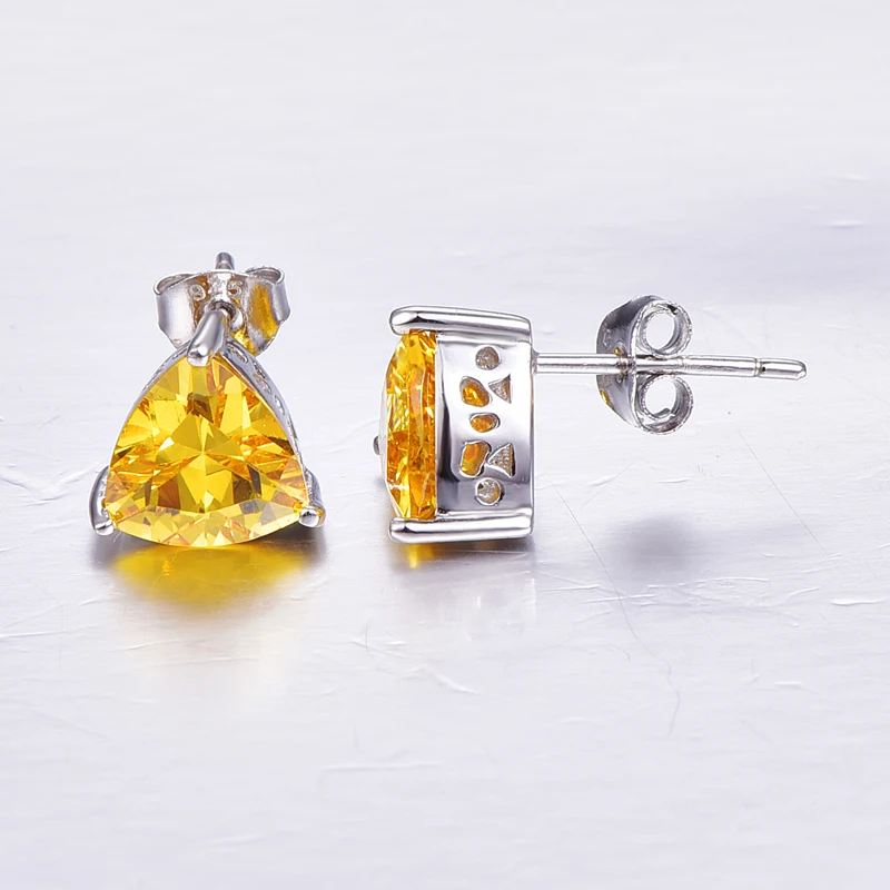 Женские Треугольные Серьги BONLAVIE 6 2ct из натурального желтого цитрина серьги