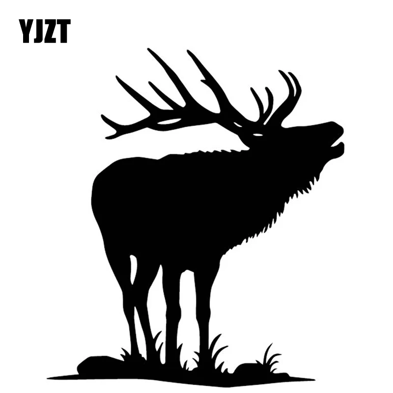 

YJZT 14.7CM*16.6CM Deer Roar Decoration Creative Car Stickers Car Trunk Vinyl Decal Black/Silver C4-2038