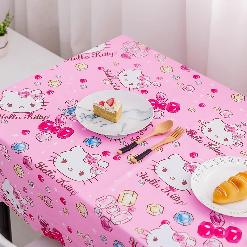 Водонепроницаемая скатерть с рисунком hello kitty для детей, вечерние украшения для дня рождения, вечерние принадлежности 114*137 см