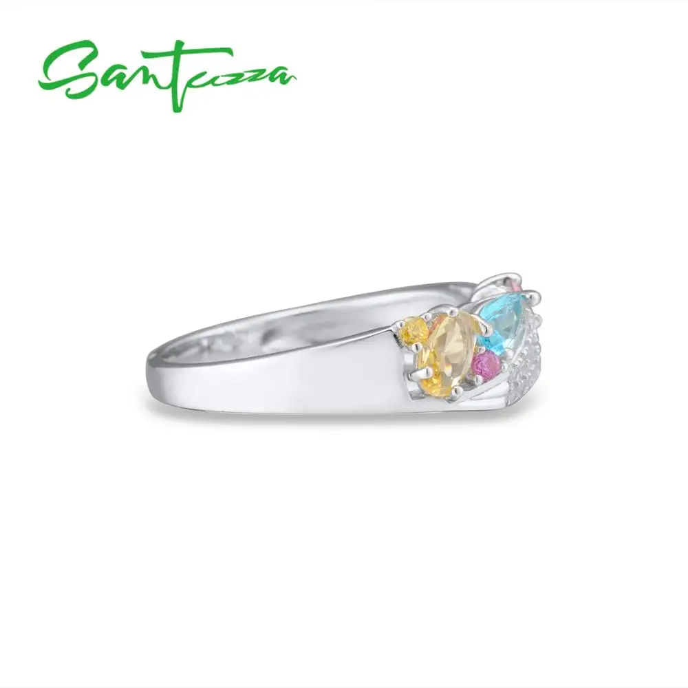 Женское серебряное кольцо SANTUZZA из серебра 925 пробы с разноцветными камнями и