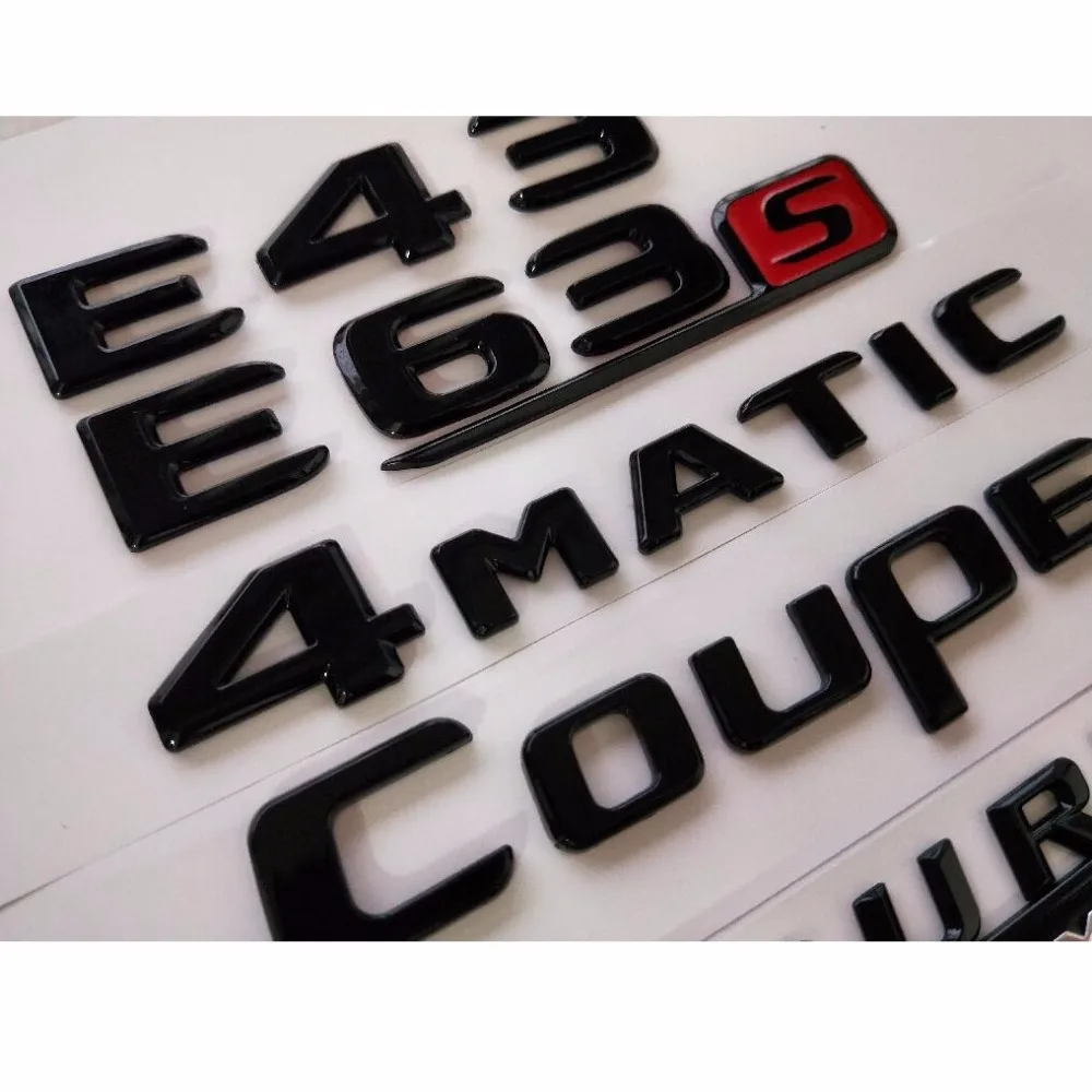 Черный глянец E43 E63 E63s V8 BITURBO 4matic + Fender Магистральные эмблемы для Mercedes Benz AMG W207 w211 W212