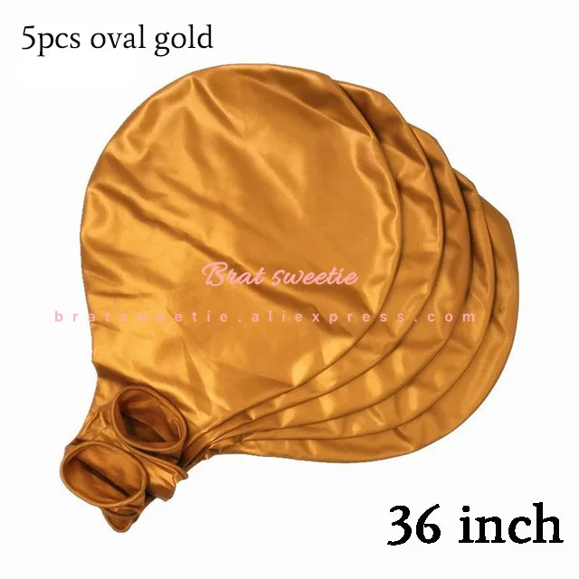 5pcs oval Gold 36 дюймов воздушный шар "Конфетти" тюль круглый гигантские надувные воздушные шары с днем рождения год Свадебные Рождество Рождественские украшения вечерние Fovors Globos - Цвет: 5pcs oval Gold