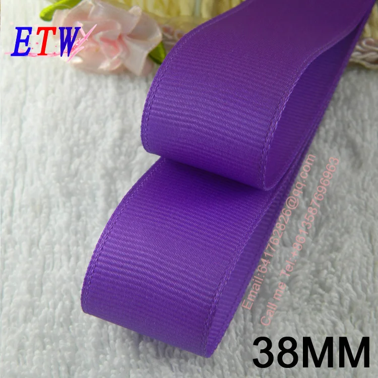 

Free shipping 1-1/2''(38mm) Solid Grosgrain Ribbon 20 yards/lot purple Color new color DIY hairbows gift package