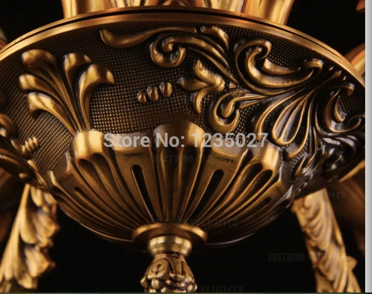 

D620mm H580mm Bronze Finished K9 Crystal Chandelier Lighting Luxurious Brass Crystal Lamp Lustre Suspension Light Free Shipping
