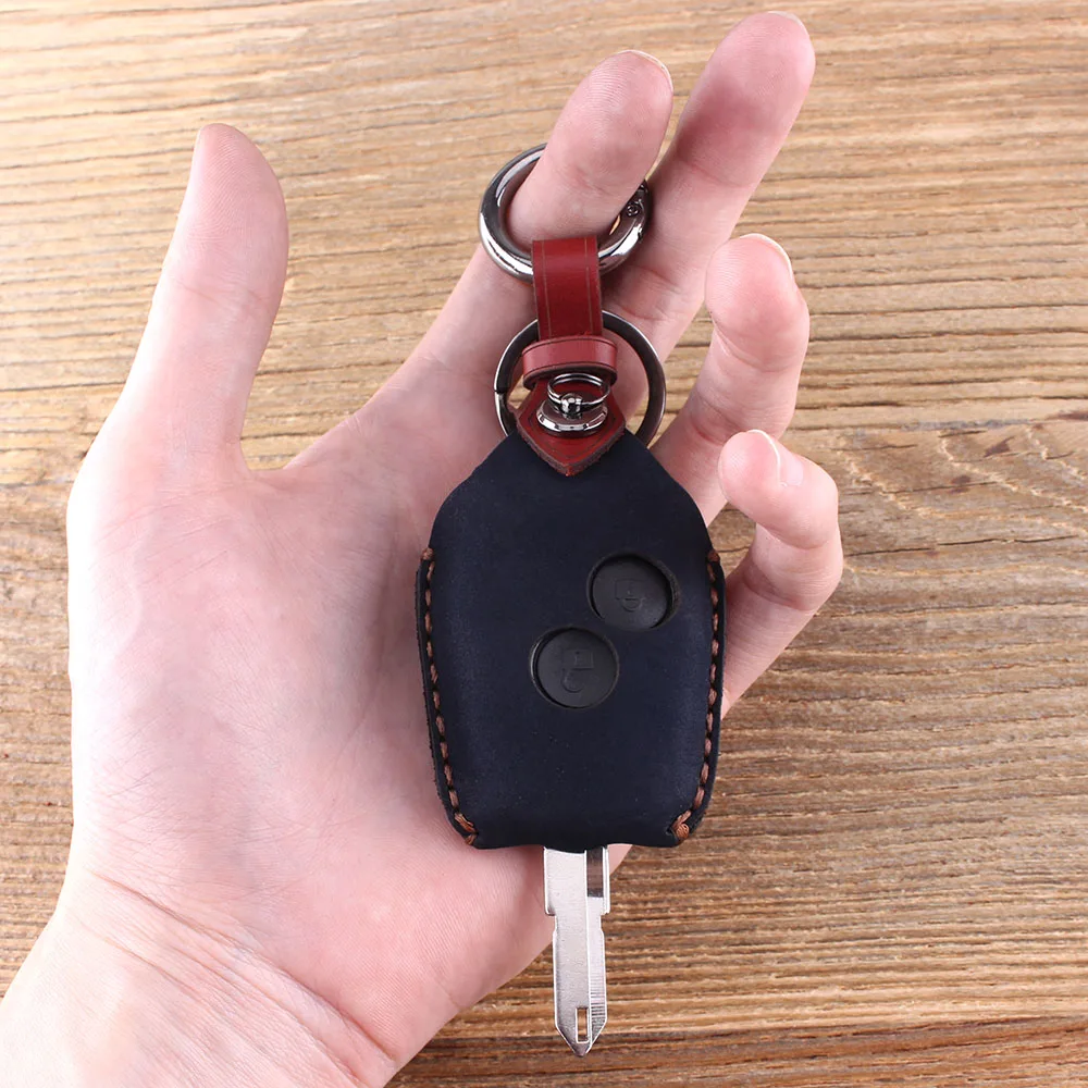 KEYYOU Leather Car Key Shell Remote Fob 2 Button For Renault 206 Kangoo Clio Logan Sandero Case | Автомобили и мотоциклы