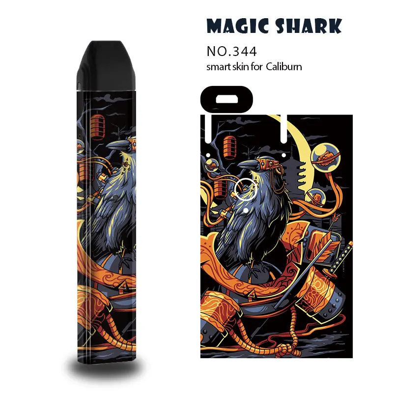 Magic Shark Batman Super Man Flash Phoenix Skull 2.5D Stereo Case Cover Skin Sticker Film for Uwell Caliburn 340-350 | Мобильные