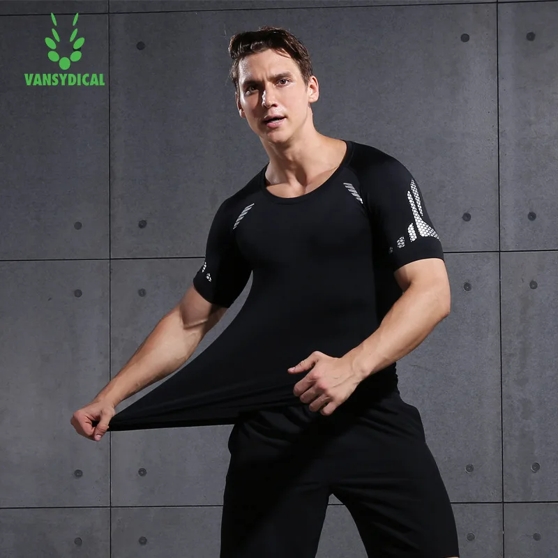 Фото Vansydical мужские компрессионные рубашки MMA Rashguard, спортивные топы для фитнеса, топы для бега, спортзала, бега, тренировки, бокса, кроссфита, футб... №3