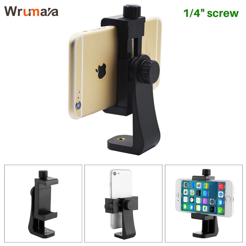 

Wrumava Tripod Mount/Cell Phone Clipper Vertical Bracket Smartphone Clip Holder 360 Adapter for iPhone 8 7 plus XiaoMi HuaWei