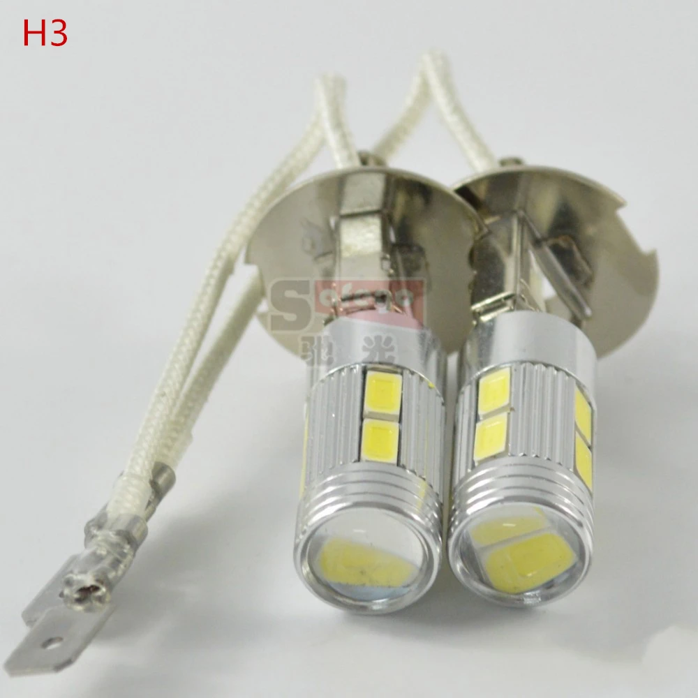 2 шт. Противотуманные фары H1 H3 10D 5730 светодиодный фонарь 10SMD Автомобильная Стоматологическая лампа противотуманная головка стояночный сигнал головной светильник лампа 12 В Белый
