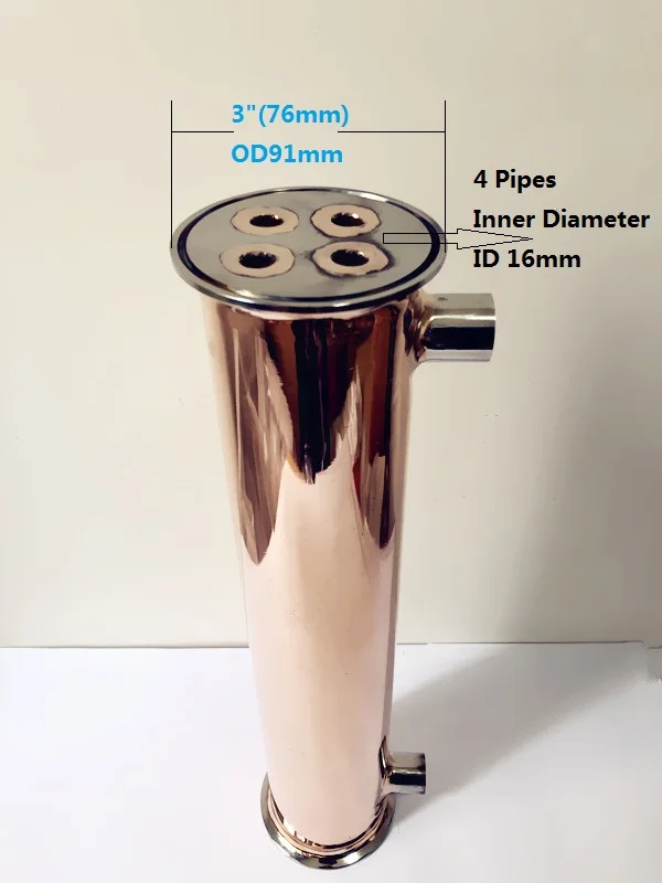 Бесплатная доставка, 3 "(76 мм) OD91mm, медный конденсатор 400 мм, 4 трубы внутри ID 16 мм, подключение внутренней нити 1/2"
Бесплатная доставка, 3 "(76 мм) OD91mm, медный конденсатор 400 мм, 4 трубы внутри ID 16 мм, подключение внутренней нити 1/2"
