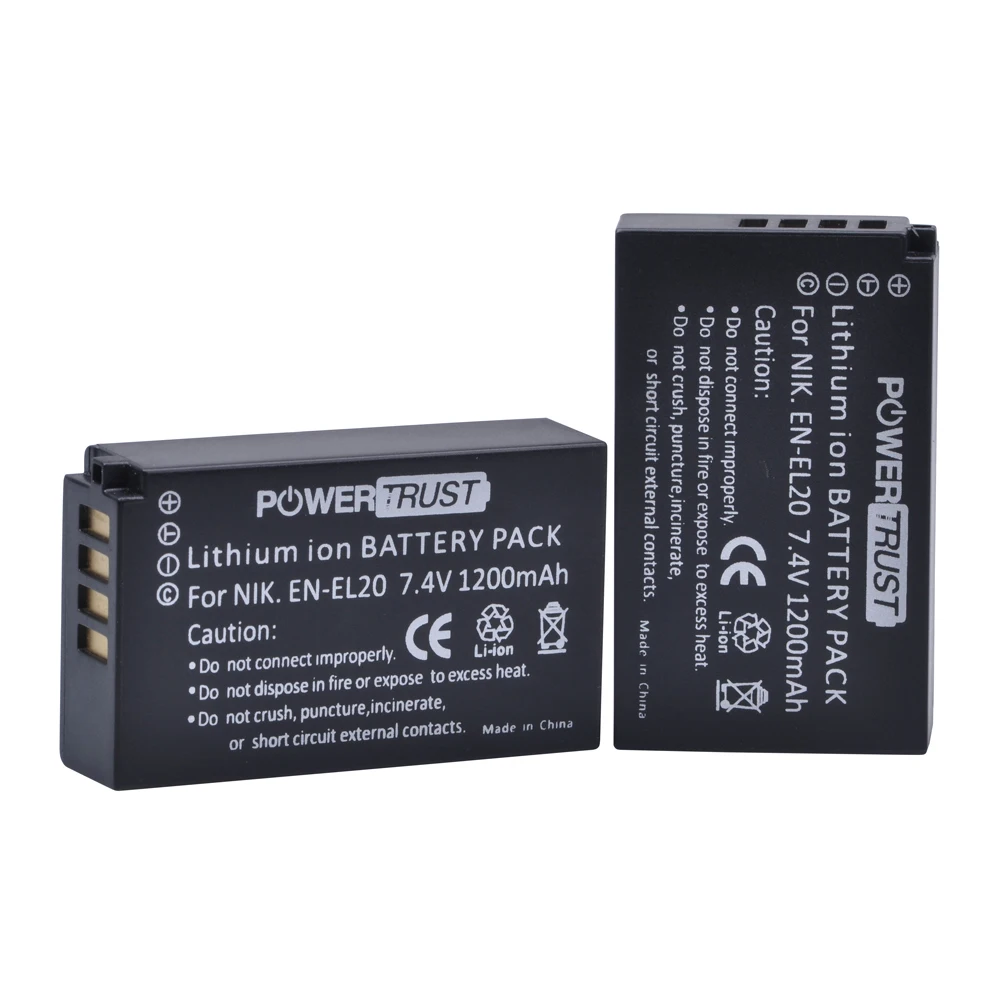 

2Pcs 7.4V 1200mAh EN-EL20 EN EL20 ENEL20 Camera Battery for NIKON 1 J1 J2 J3 S1 AW1 Coolpix A PM006 CAMERA S S1