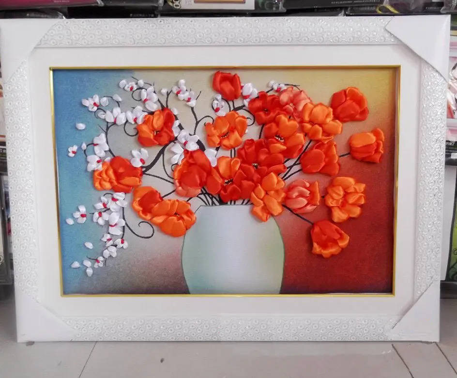 3D DIY Набор для вышивки крестом Рукоделие Алмазная атласная лента вышивка картина