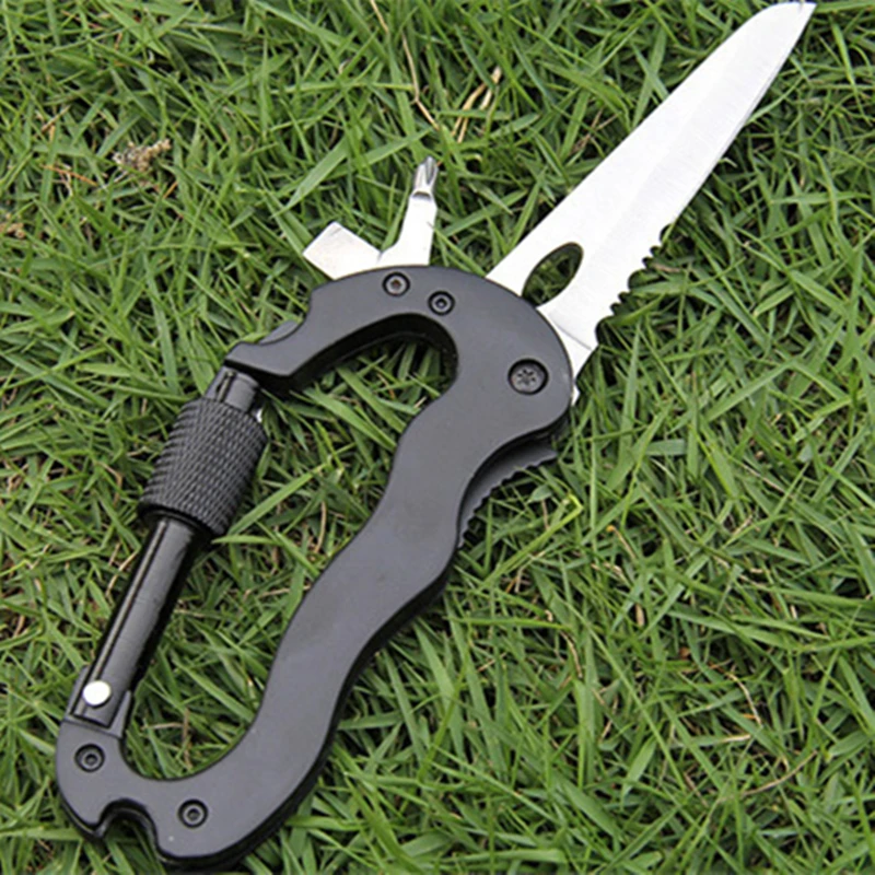 Клиренс 5 в 1 многофункциональный инструмент карабин застежка замок отвертка нож