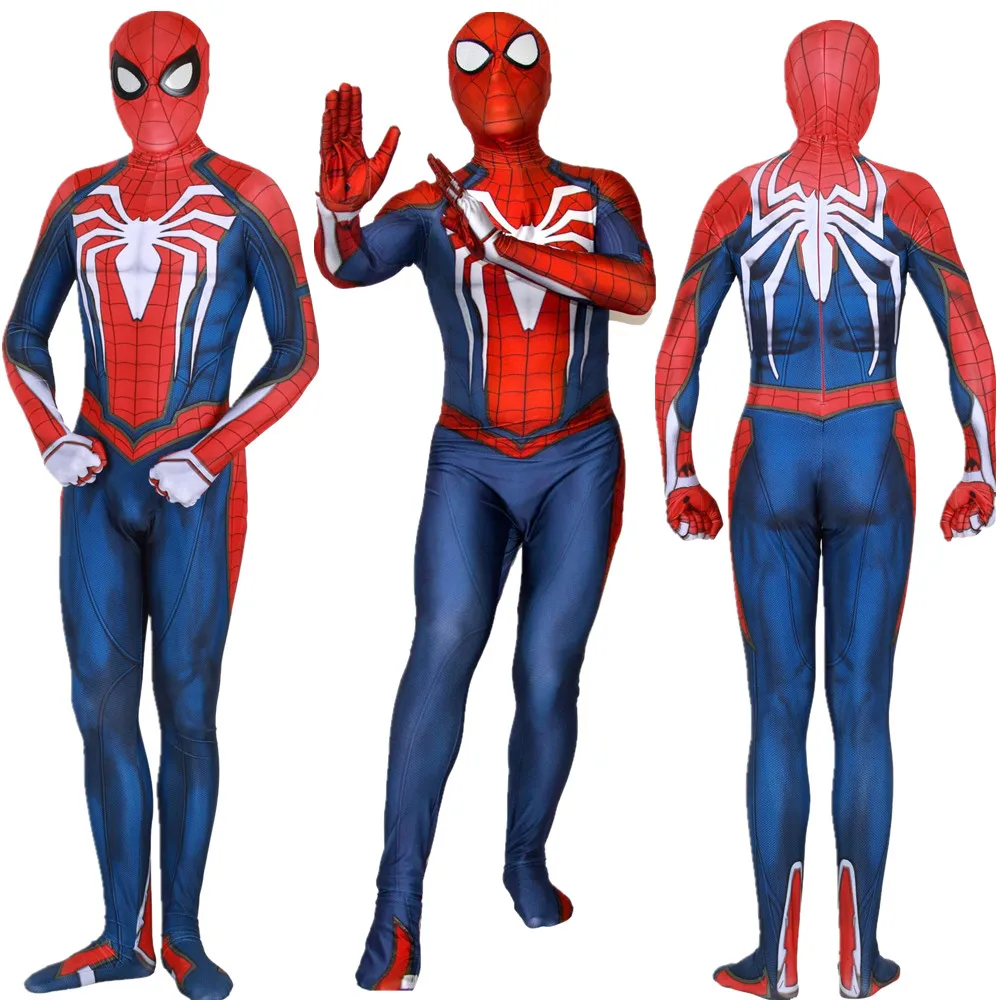 Insomniac игры человек-паук косплей костюм зентай Человек-паук супергерой боди