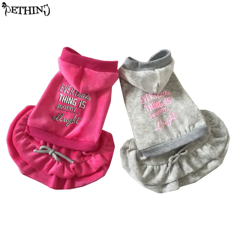 Одежда для домашних животных одежда собак на весну и осень теплая платье с