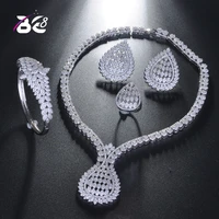 be 8 wedding bridal jewelry sets for women indian white color cubic zirconia vintage dubai african beads jewelry set s224