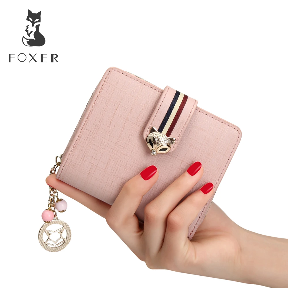Женские кошельки из спилка FOXER брендовые набор 3 предметов с кошельком Модный