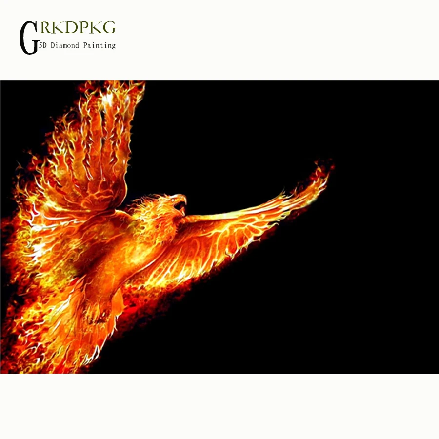 

Алмазная 5d Вышивка Феникс, картина из страз «сделай сам», вышивка крестиком, мозаика с квадратными стразами, животное, незаконченное украше...