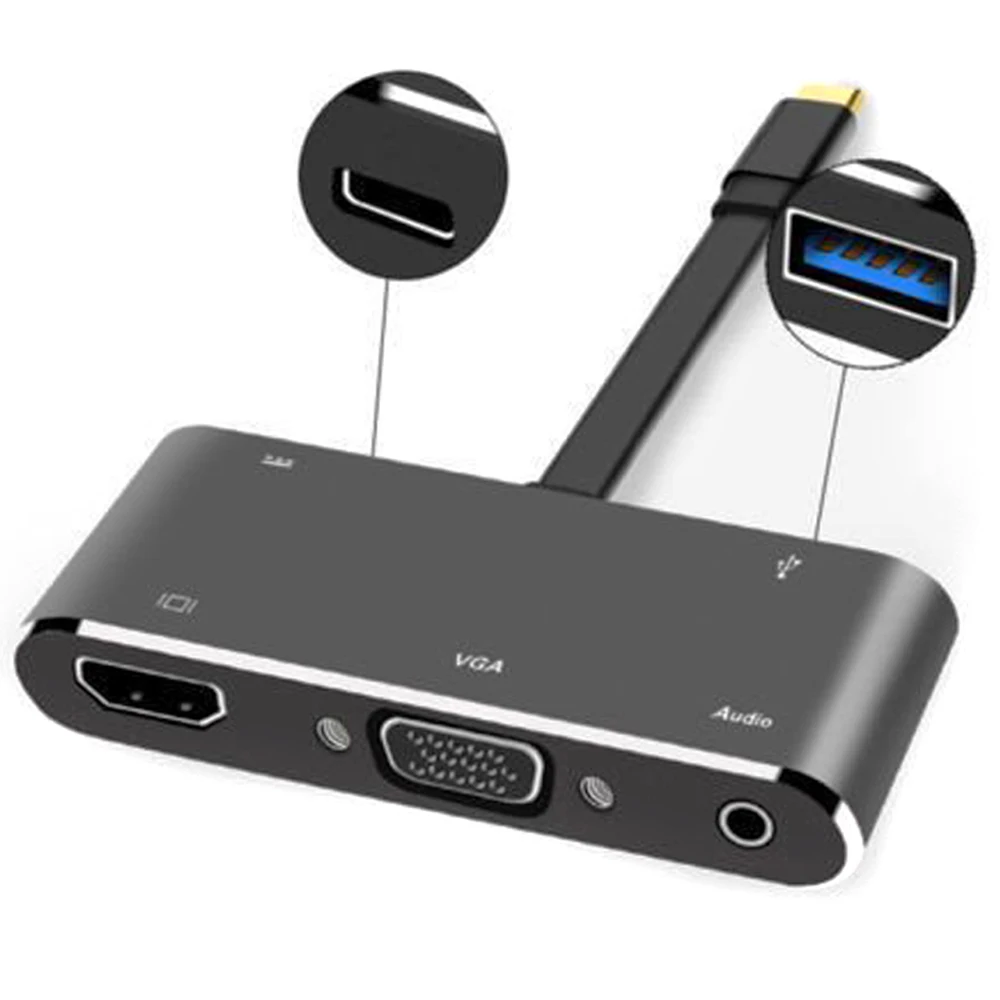 5 в 1 USB 3 USB-C Type C к HDMI 4K VGA мм аудио 0 PD зарядный адаптер концентратор для Macbook |