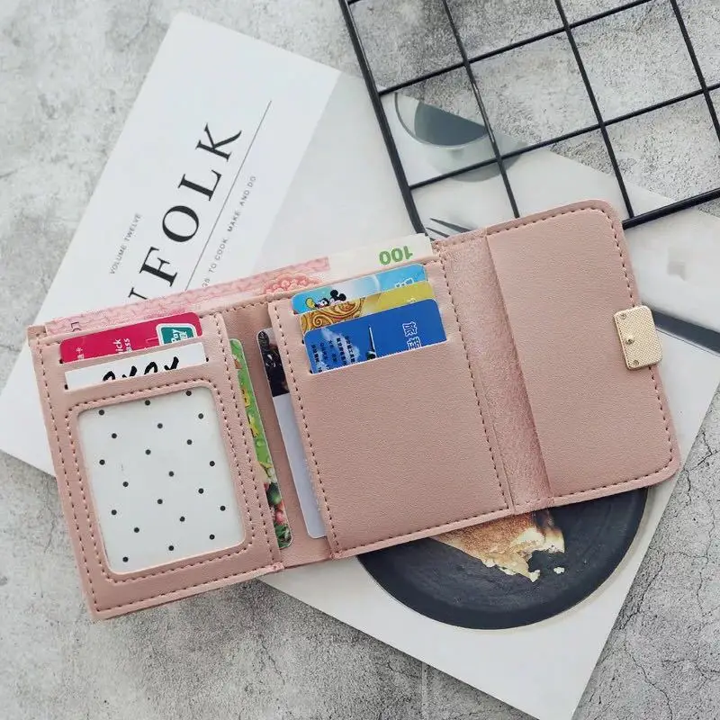 

2018 Fashion Designer Famous Brand Luxury Women's Wallet Purse Female Small wallet perse Portomonee portfolio lady short cartera
