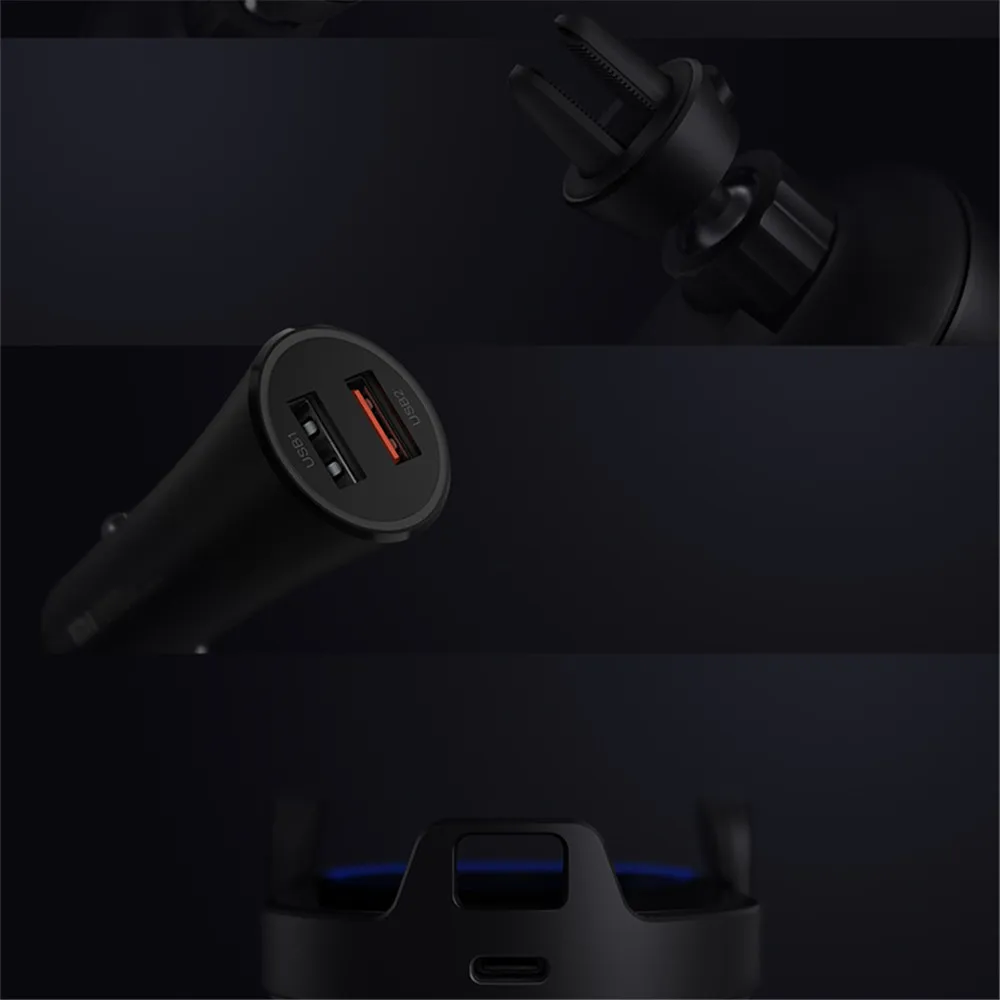xiaomi mi 20w max qi wireless car charger electric auto pinch 2 5d glass ring lit for mi 9 mix 2s 3 for iphone 13 12 pro max free global shipping