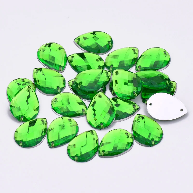 13 Green JUNAO, 1000 шт, 8*13 мм, Пришивные разноцветные стразы в виде капель, аппликация с плоской задней стороной, акриловые стразы, алмазные стразы, для шитья, хрустальный камень, сделай сам, рукоделие - Цвет: 13 Green