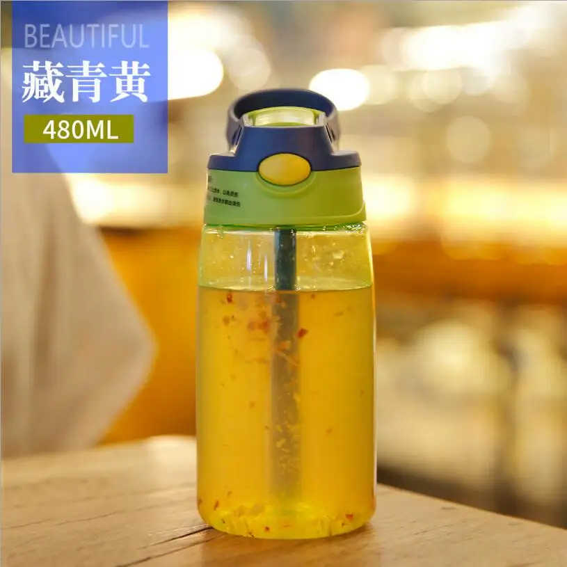 Yellow Детская бутылка для питьевой воды, для кормления детей, анти-разлив, для детей, для обучения, чашка для питья с ручкой, чашка для кормления детей, для обучения, Infantil, кормление - Цвет: Yellow